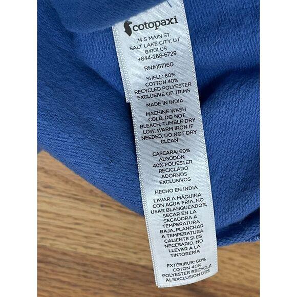 Cotopaxi Women's XL Blue Sweatshirt Cotton Fleece Do Good Boho Activewear Casual - Picture 3 of 10
